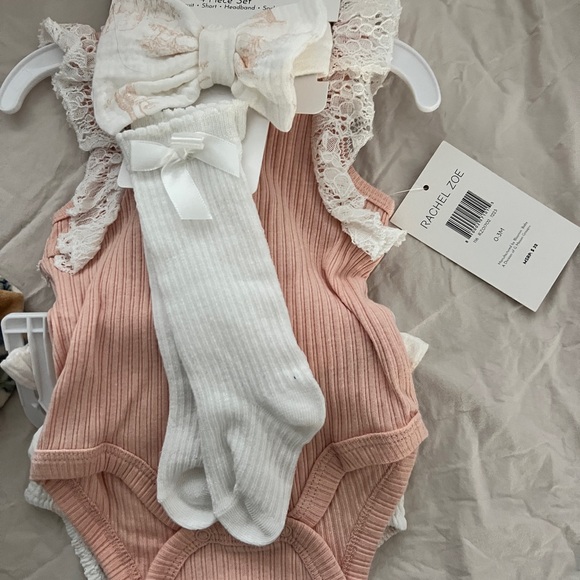 Rachel Zoe Pink and White Ribbed Bodysuits - Picture 1 of 1